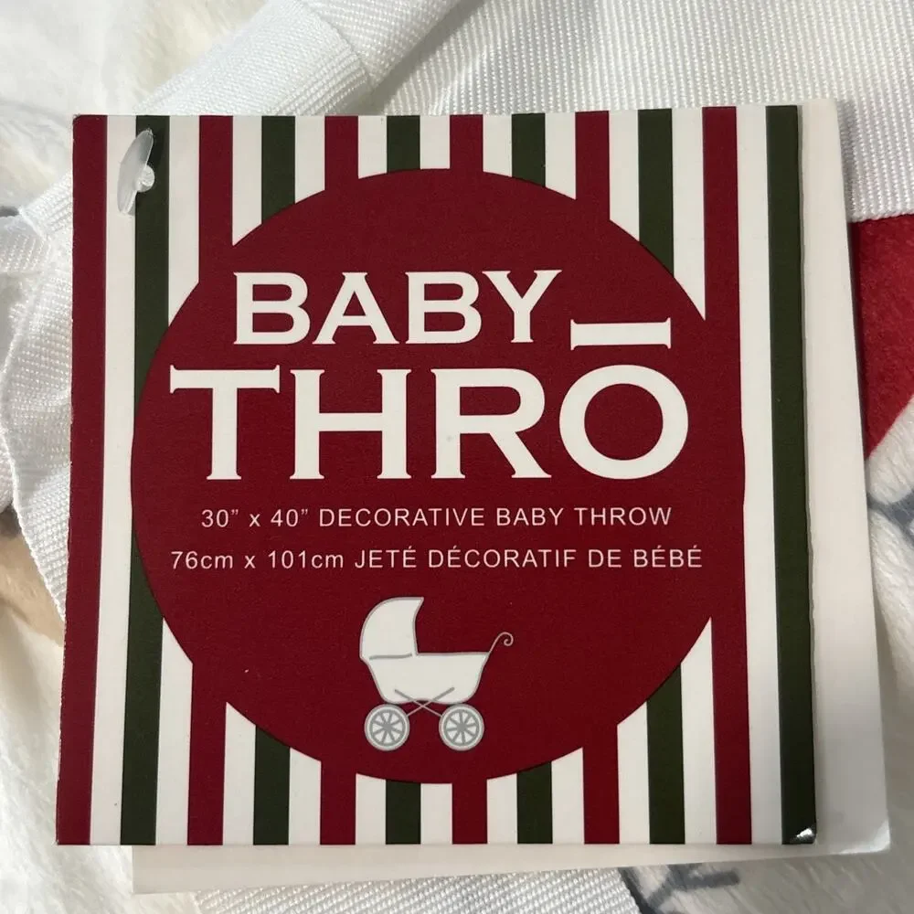 Baby Thro Baby’s First Christmas Plush Sherpa Blanket Santa Reindeer Snowflake
